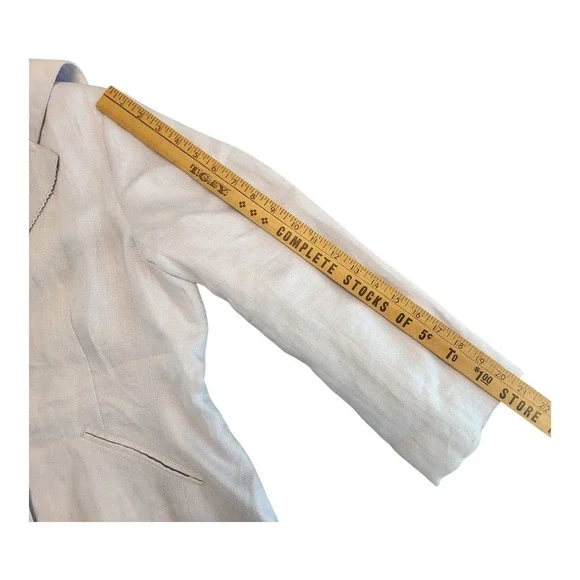 J. JILL 100% Linen Pastel Lilac Light Lined Blazer Coat Jacket‎ Top Size SZ 14 P - Picture 6 of 8
